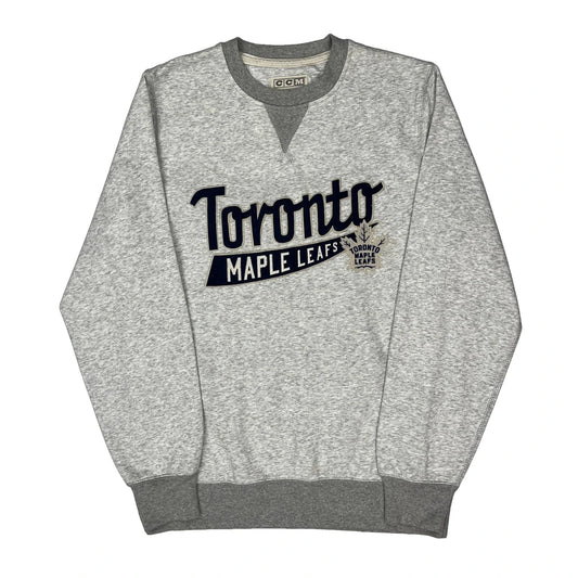 Toronto Maple Leafs Ccm Sweatshirt - Medium Grey Cotton