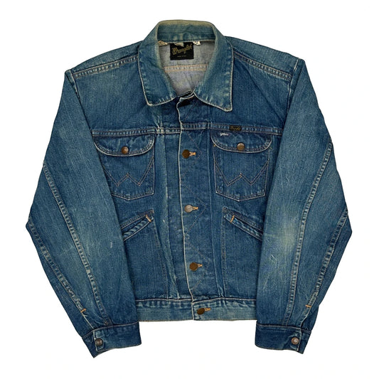 70S 80S Wrangler Made In USA Denim Jacket - Medium Blue Denim