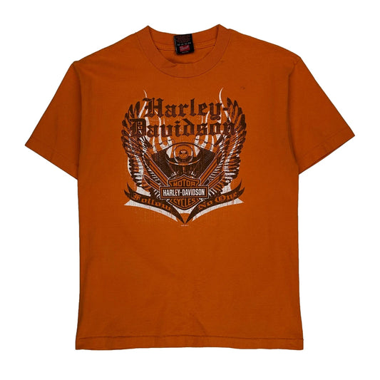 Sturgis Harley Davidson Graphic T-Shirt - Medium Orange Cotton