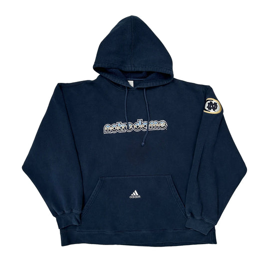 Notre Dame Adidas College Hoodie - Large Navy Cotton