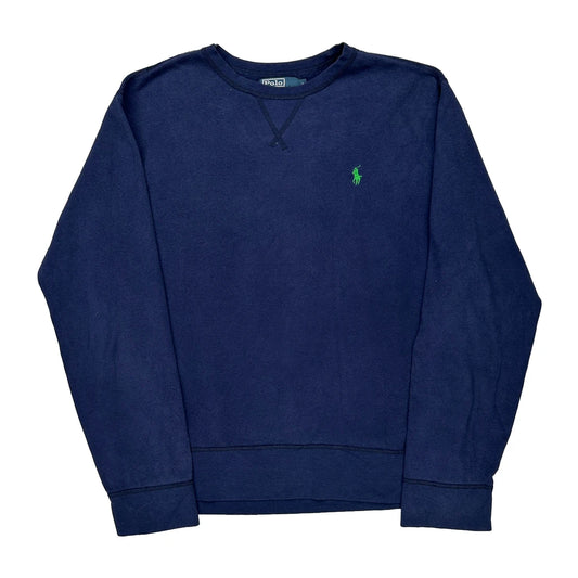 Polo By Ralph Lauren Sweatshirt - Large Blue Cotton Blend