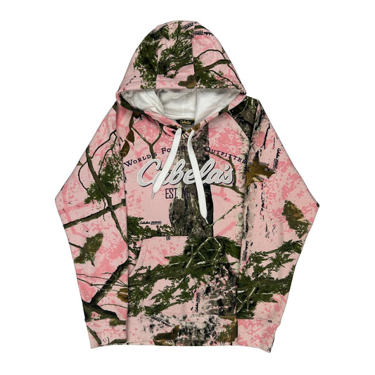 World'S Foremost Outfitter Cabelas Camo Hoodie - Medium Pink Cotton