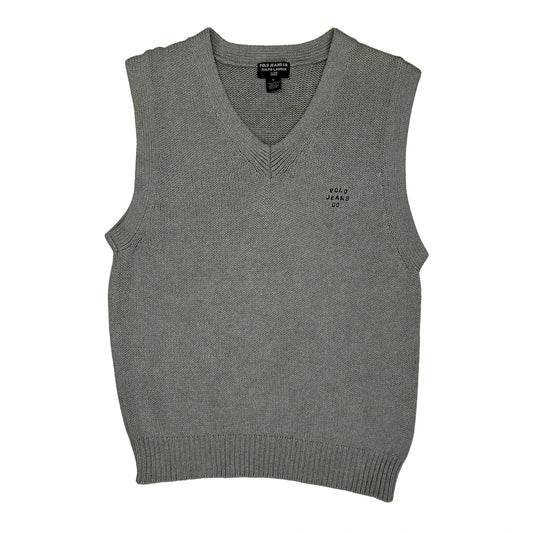 Polo Jeans Ralph Lauren Sweater Vest - Small Grey Cotton