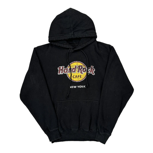Vintage Hard Rock Cafe Graphic Hoodie - Medium Black Cotton Blend