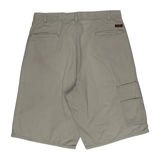Dickies Baggy Fatigue Cargo Shorts - 34W 11L Beige Cotton