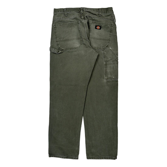 Dickies Carpenter Trousers - 30W 31L Green Cotton
