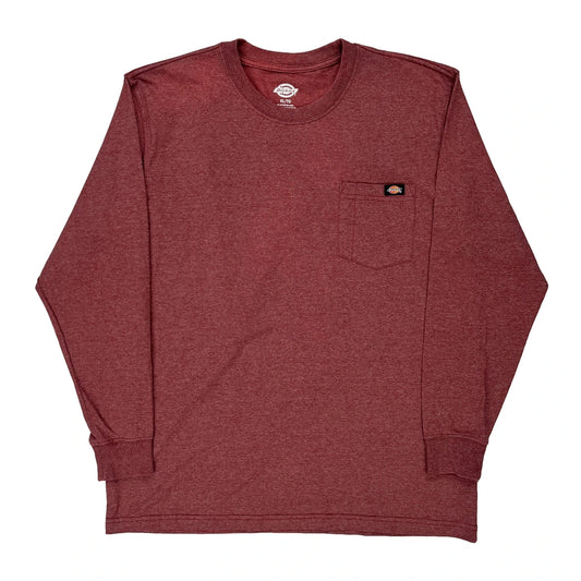 Dickies Long Sleeve T-Shirt - XL Red Cotton Blend