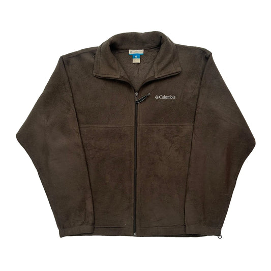 Columbia Fleece Jacket - Large Brown Polyester