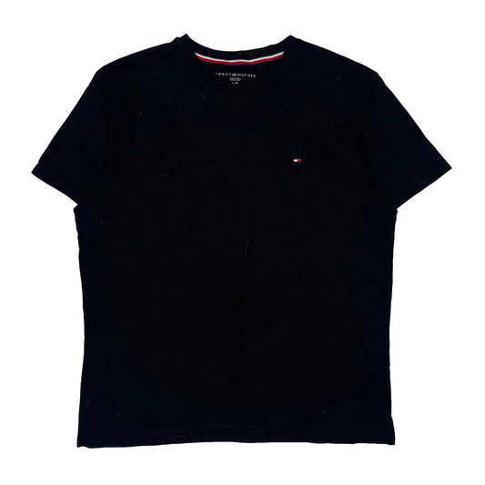 Tommy Hilfiger T-Shirt - Large Black Cotton