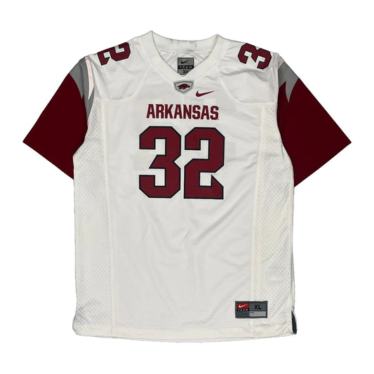 Vintage Arkansas Nike Football Jersey - XL White Polyester