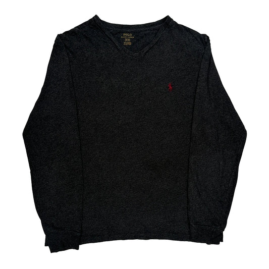 Vintage Polo By Ralph Lauren Long Sleeve T-Shirt - Medium Grey Cotton