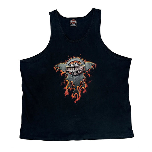 Vintage Las Vegas Harley Davidson Graphic Vest - 2XL Black Cotton