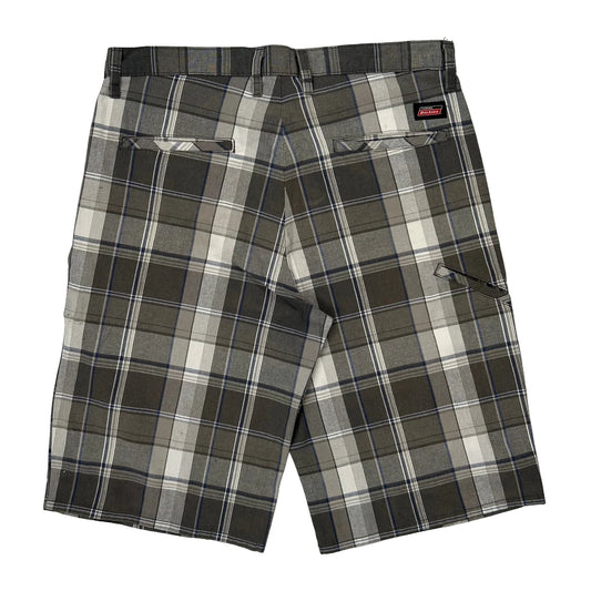 Dickies Checked Shorts - 32W 11L Grey Cotton