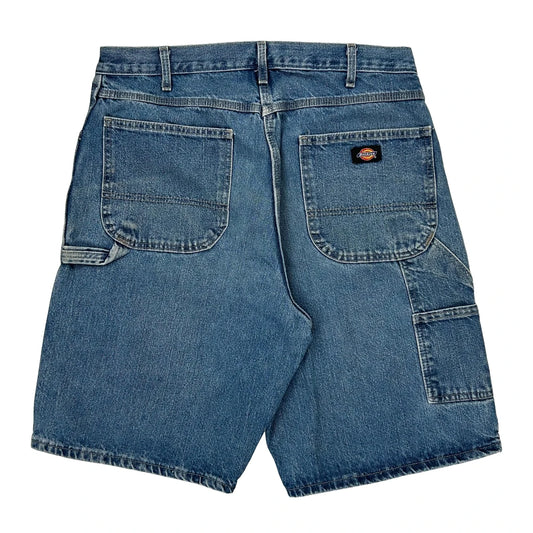 Dickies Baggy Carpenter Shorts - 32W 10L Blue Cotton