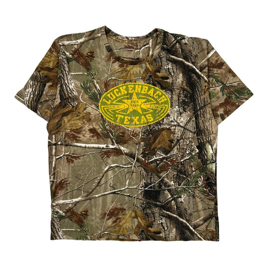 Vintage Luckenbach Texas Unbranded Camo T-Shirt - Large Camo Cotton