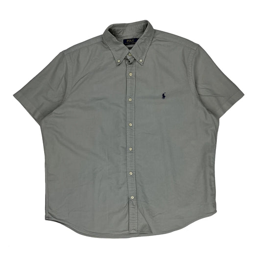 Polo By Ralph Lauren Short Sleeve Shirt - XL Grey Cotton