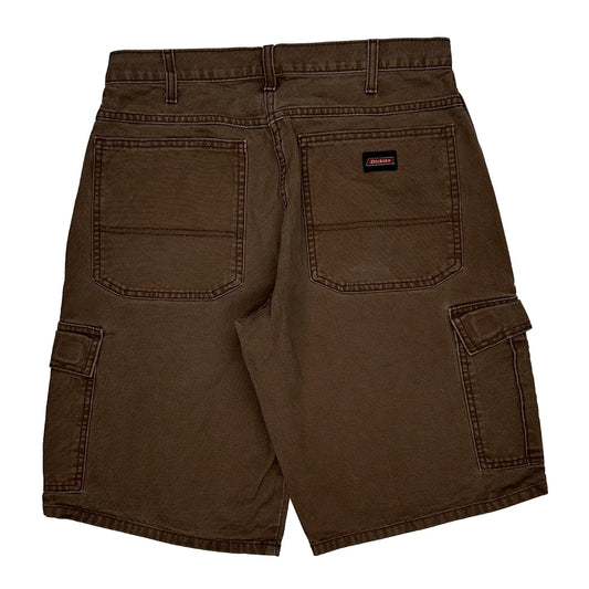 Dickies Cargo Shorts - 32W 12L Brown Cotton