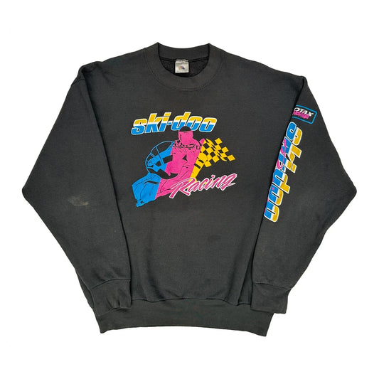 Vintage Ski-Doo Racing Fruit Of The Loom Graphic Sweatshirt - XL Black Cotton
