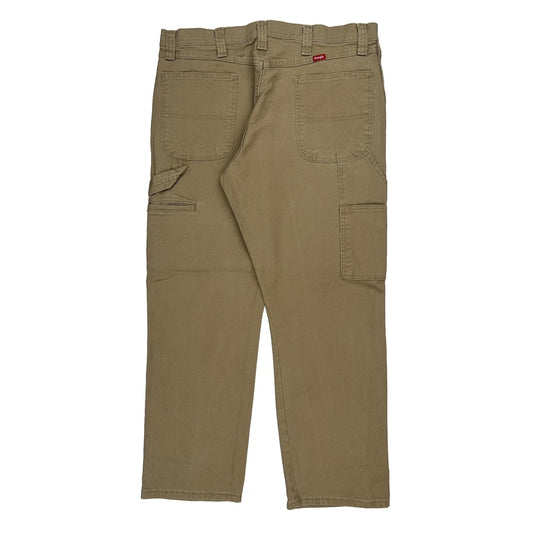 Wrangler Carpenter Trousers - 37W 30L Khaki Cotton