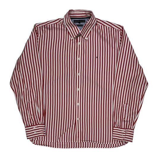 Tommy Hilfiger Striped Shirt - XL Red Cotton