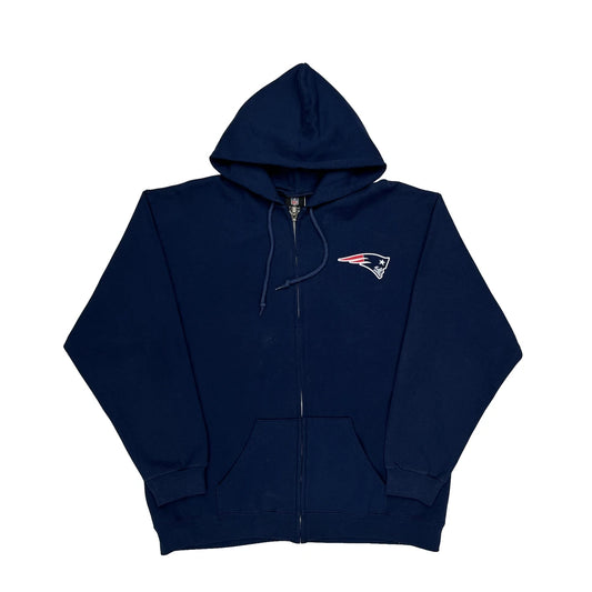 Vintage Patriots Nfl Football Hoodie - Large Navy Cotton