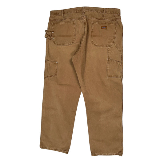 Dickies Double Knee Carpenter Trousers - 38W 30L Brown Cotton