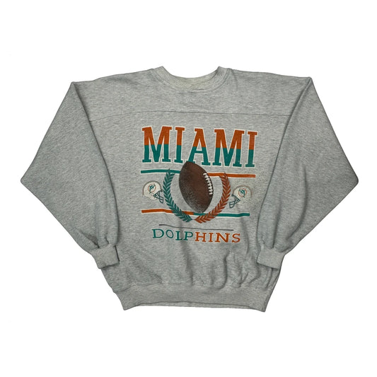 Miami Dolphins Crable Football Sweatshirt - XL Grey Polyester Blend