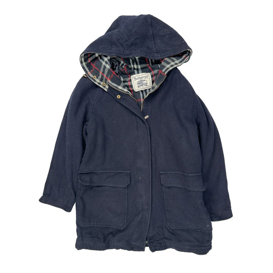 Burberry Checked Coat - XS Navy Wool