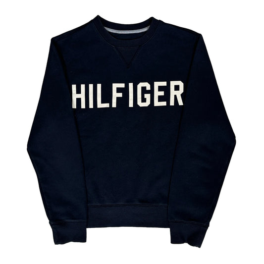 Tommy Hilfiger Spellout Sweatshirt - Small Navy Cotton