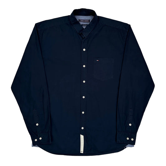 Tommy Hilfiger Shirt - Medium Navy Cotton