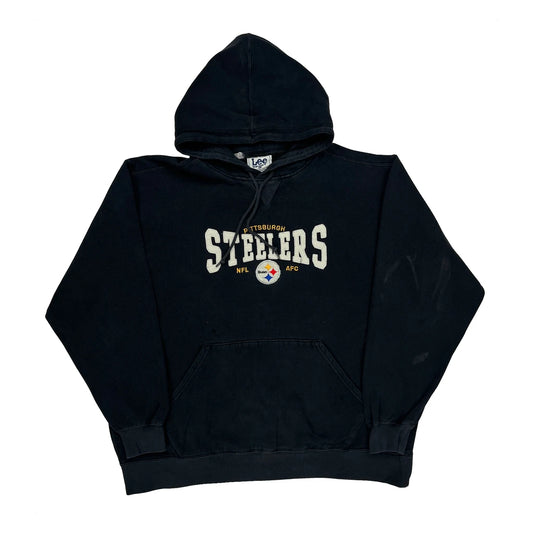 Vintage Pittsburgh Steelers Lee Sport Football Hoodie - Large Black Cotton Blend