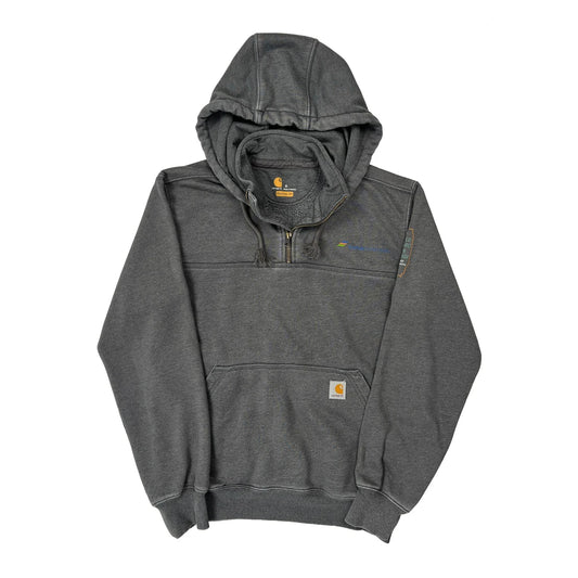 Vintage Advocating For A Carbon Free Tomorrow Carhartt Graphic Hoodie - Small Grey Cotton
