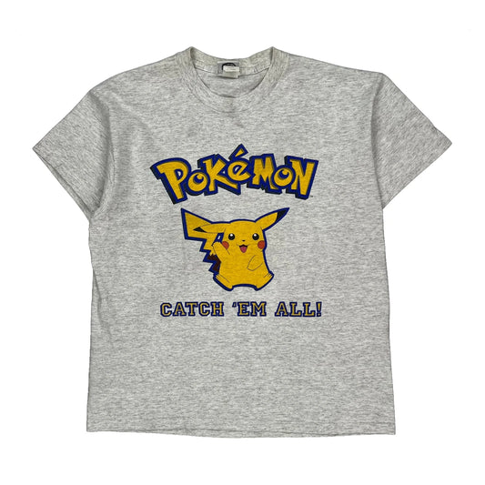 Age 14 Pikachu Pokemon Cartoon T-Shirt - XL Grey Cotton