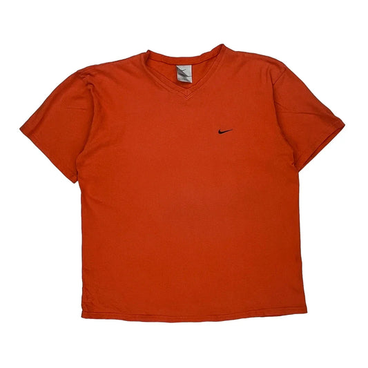 Vintage Made In USa Nike T-Shirt - Large Orange Cotton