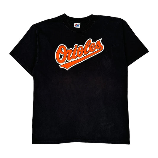 Vintage Orioles Majestic Mlb T-Shirt - 2XL Black Cotton