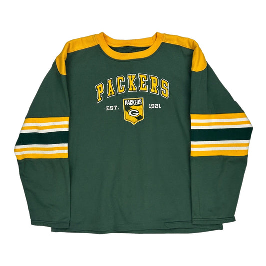 Green Bay Packers Nfl Sweatshirt - Large Yellow Cotton