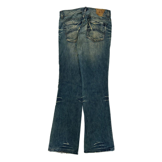 Armani Exchange Boot Cut Jeans - 30W UK 8 Dark Wash Cotton