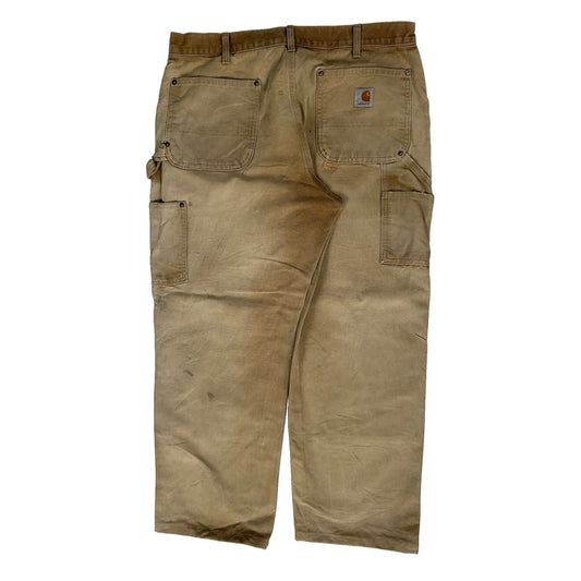 Carhartt Double Knee Carpenter Trousers - 34W 27L Brown Cotton