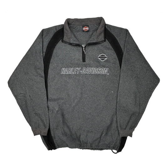 Janesville, Wi Harley Davidson 1/4 Zip - 2XL Grey Polyester