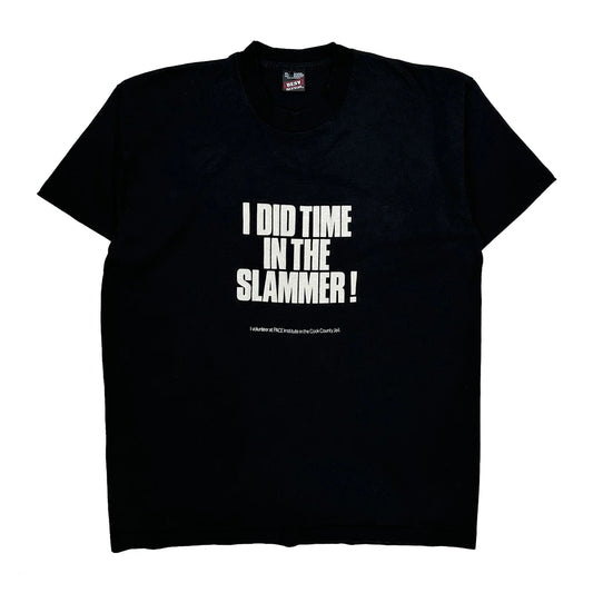Vintage Volunteer At J.A.I.L. Institute In The Cook County Jail Fruit Of The Loom Single Stitch T-Shirt - XL Black Cotton Blend