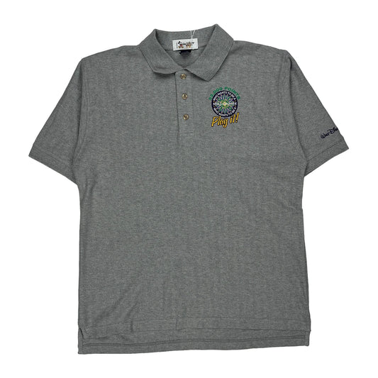 Walt Disney World Disney Graphic Polo Shirt - Medium Grey Cotton
