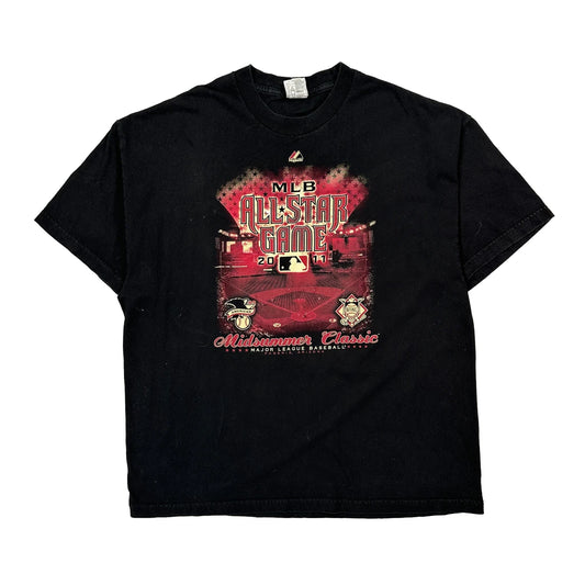 Mlb All-Star Game 2011 Majestic Mlb T-Shirt - 2XL Black Cotton