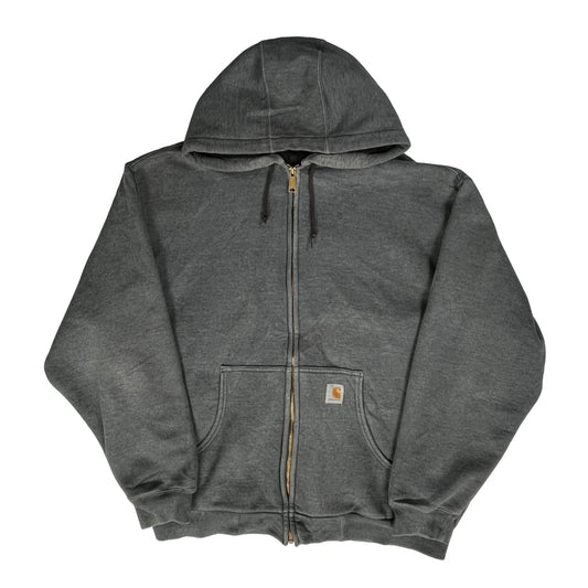 Thermal Lined Carhartt Full Zip Hoodie - XL Grey Cotton