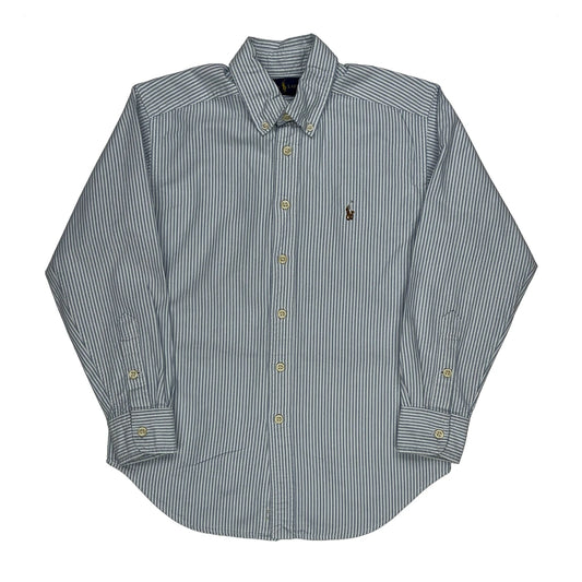 Ralph Lauren Ticking Striped Shirt - XS Blue Cotton