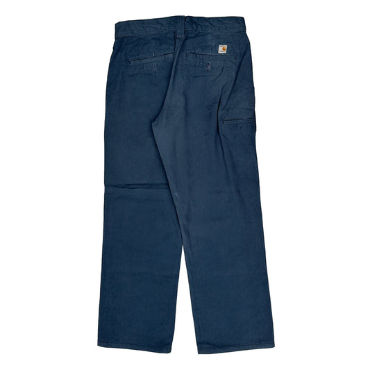 Carhartt Double Knee Carpenter Trousers - 28W UK 10 Blue Cotton