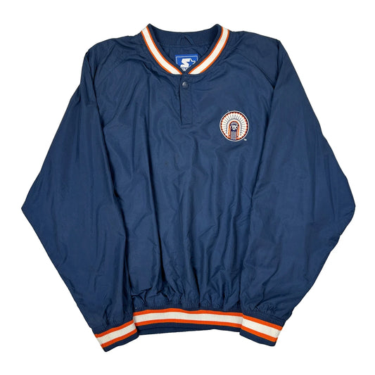 Illinois Starter College Windbreaker - XL Navy Nylon