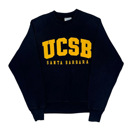 Reverse Weave Champion College Sweatshirt - Small Black Cotton