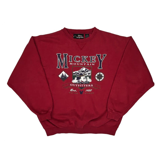 Disney Graphic Sweatshirt - Large Red Cotton Blend