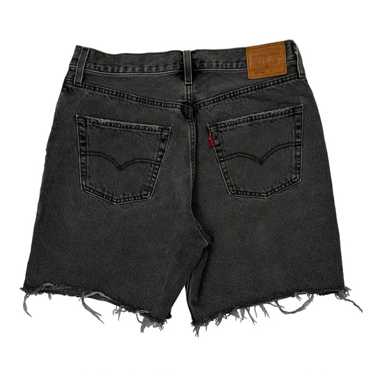 Levis Cut Off Denim Shorts - 31W 7L Black Cotton