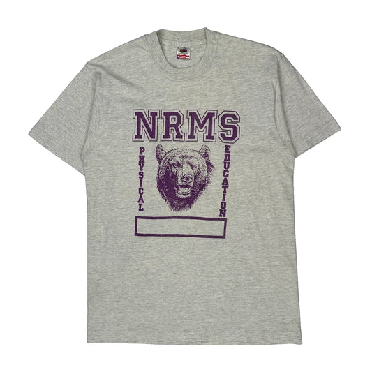 Nrms Physical Education Fruit Of The Loom College T-Shirt - Large Grey Cotton